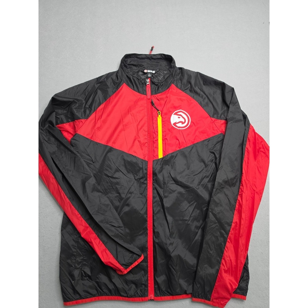 Forever 404 Atlanta Hawks Basketball Jacket Mens‎ Large Red Black Logo Full Zip